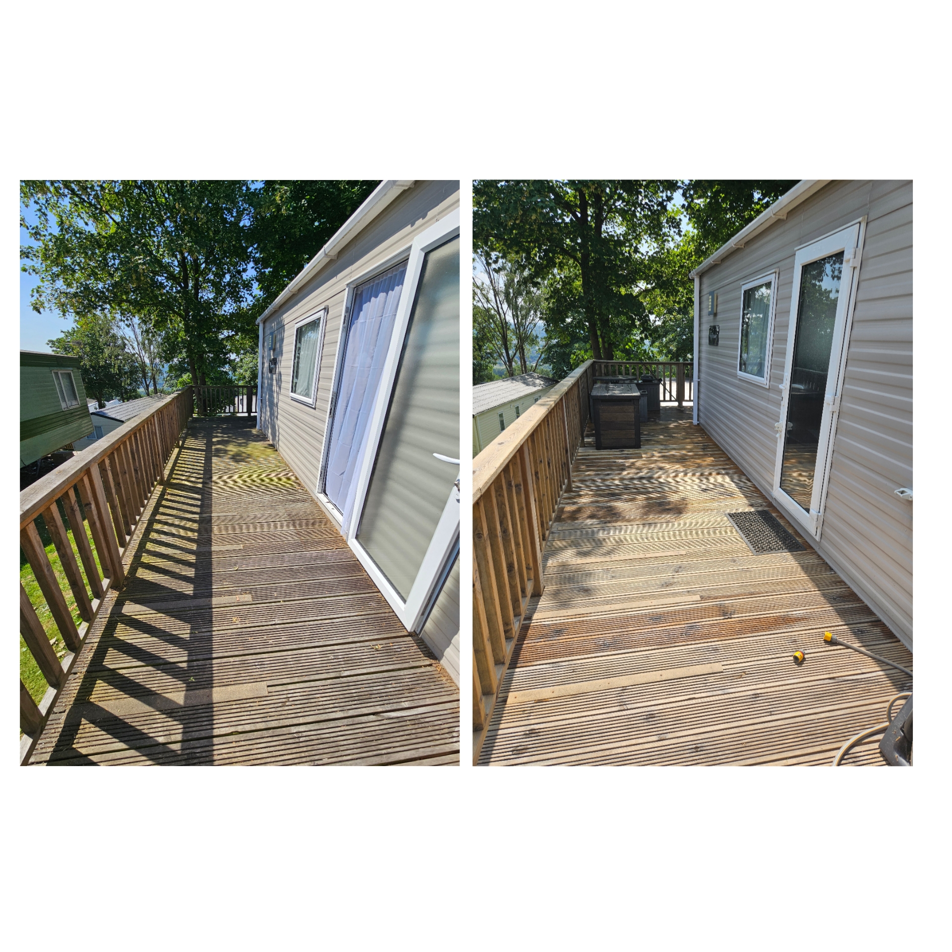Timber decking and fence panels cleaned and restored